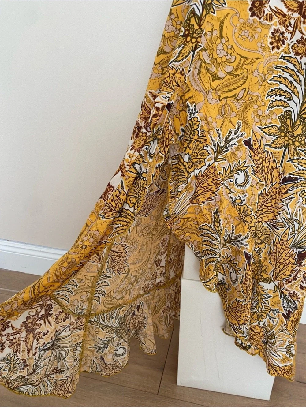 Free People Mustard Floral Maxi Dress